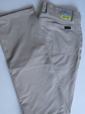 Greg Norman Men's Performance Golf Pants Taupe 32x32 NWT Shark Stretch (1620)